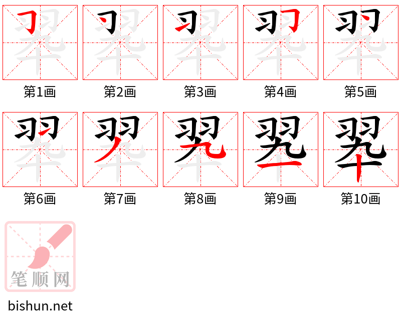 翆 笔顺规范