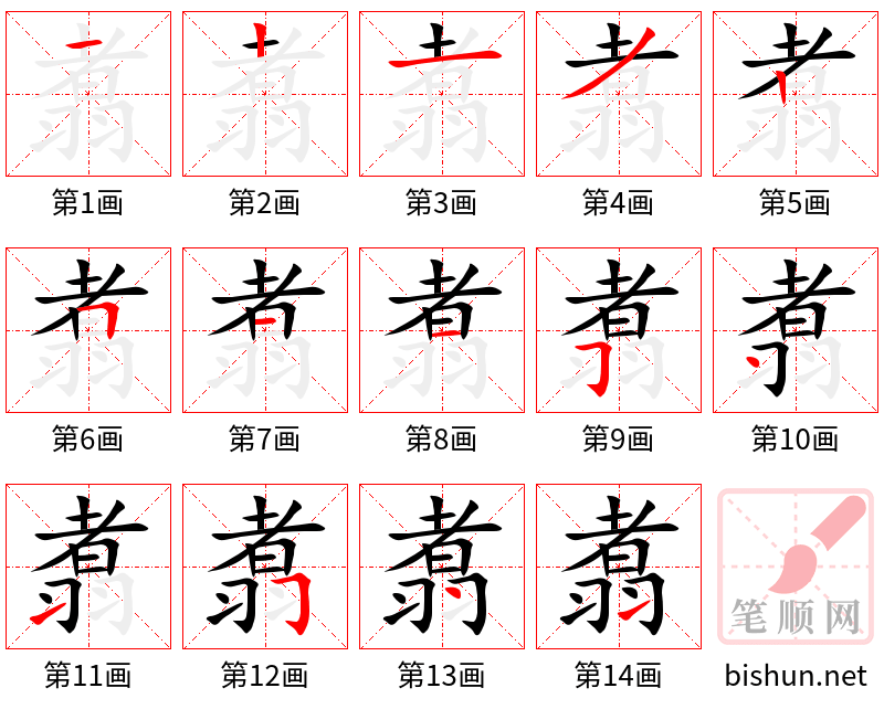 翥 笔顺规范