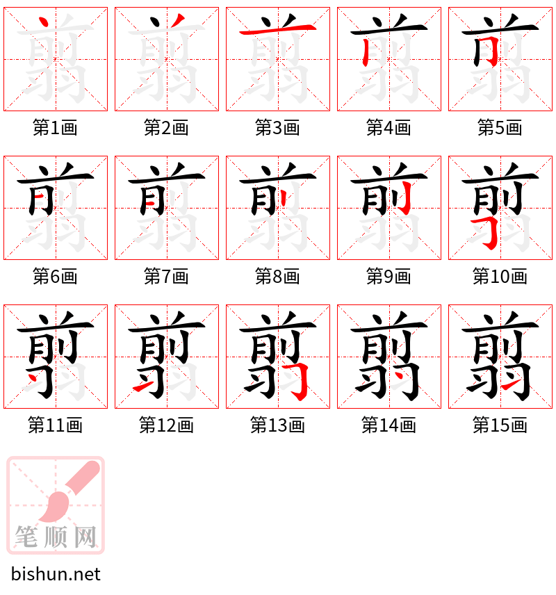 翦 笔顺规范