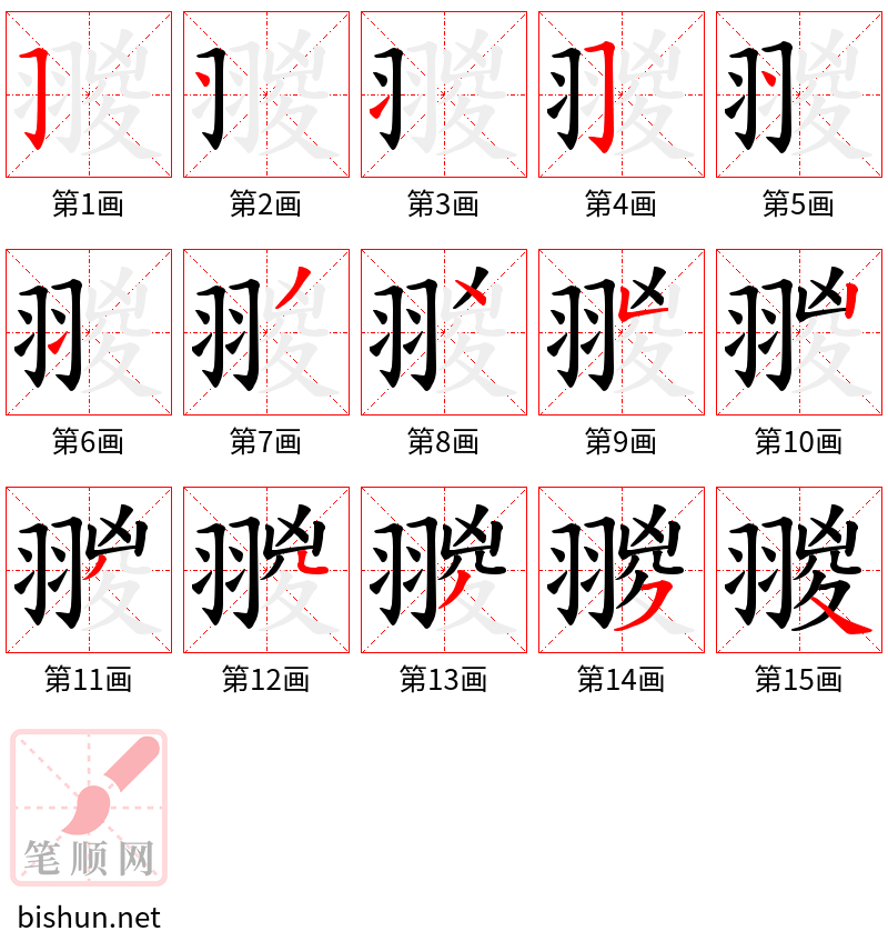 翪 笔顺规范