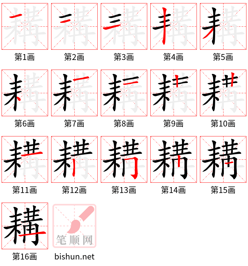 耩 笔顺规范