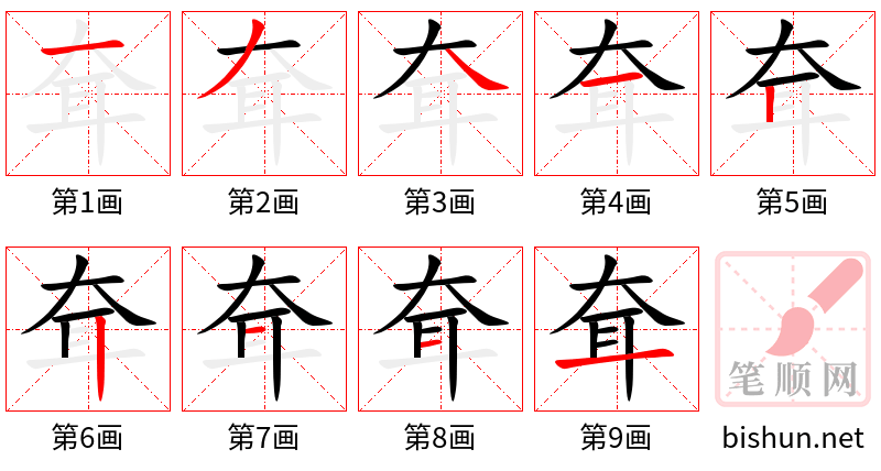 耷 笔顺规范