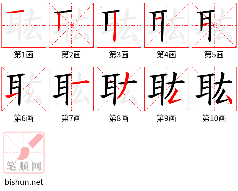 耾 笔顺规范