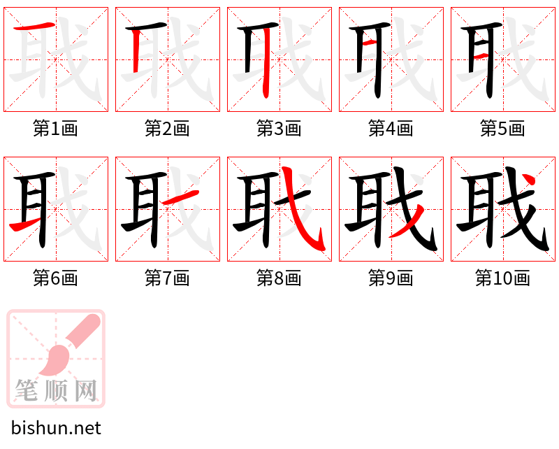 聀 笔顺规范