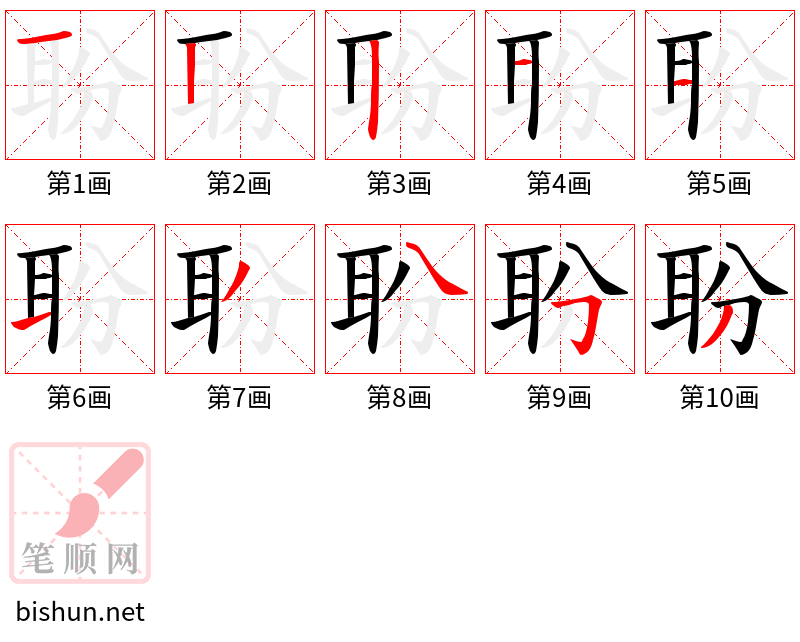 聁 笔顺规范