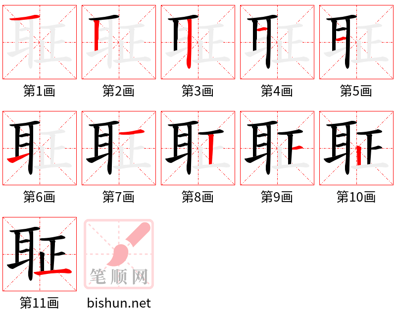 聇 笔顺规范