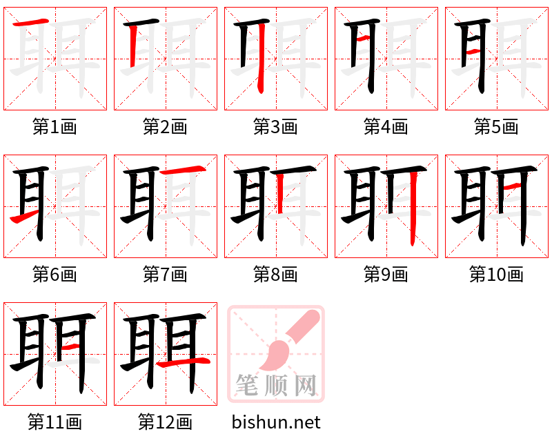 聑 笔顺规范