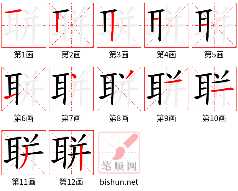 聠 笔顺规范