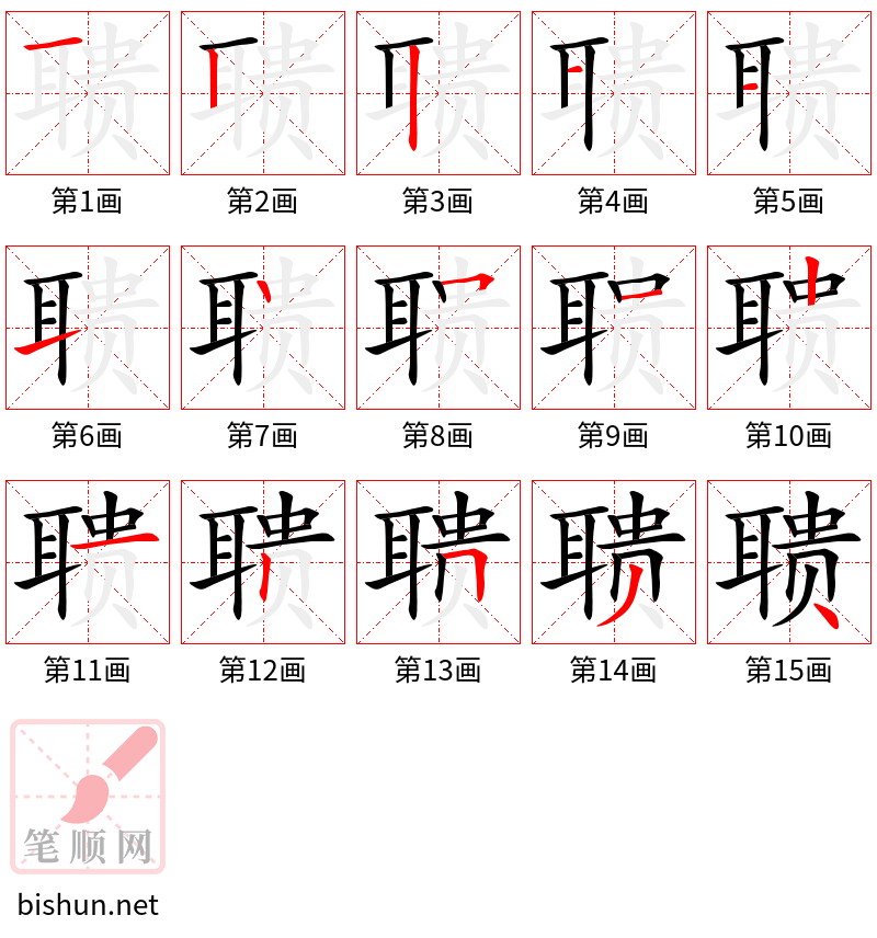 聩 笔顺规范