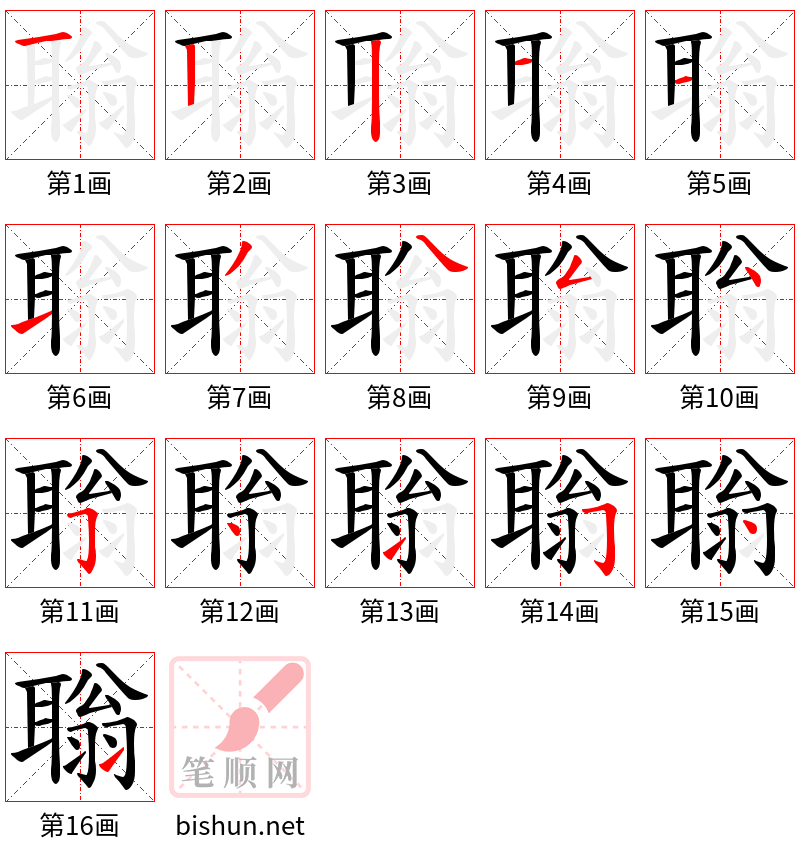 聬 笔顺规范