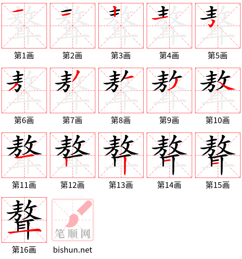 聱 笔顺规范