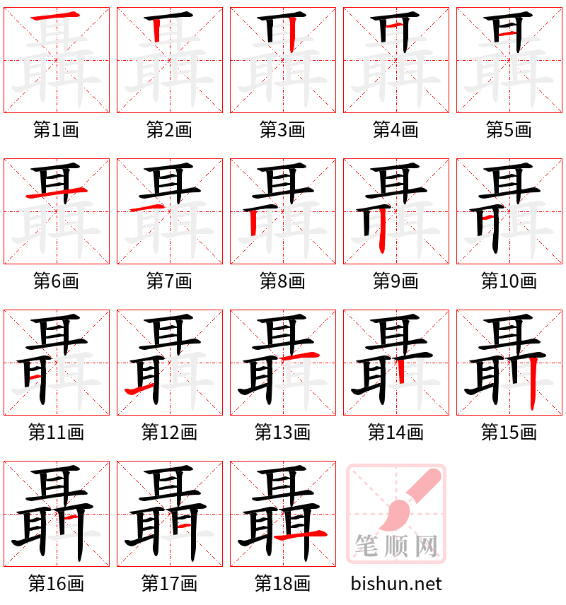 聶 笔顺规范