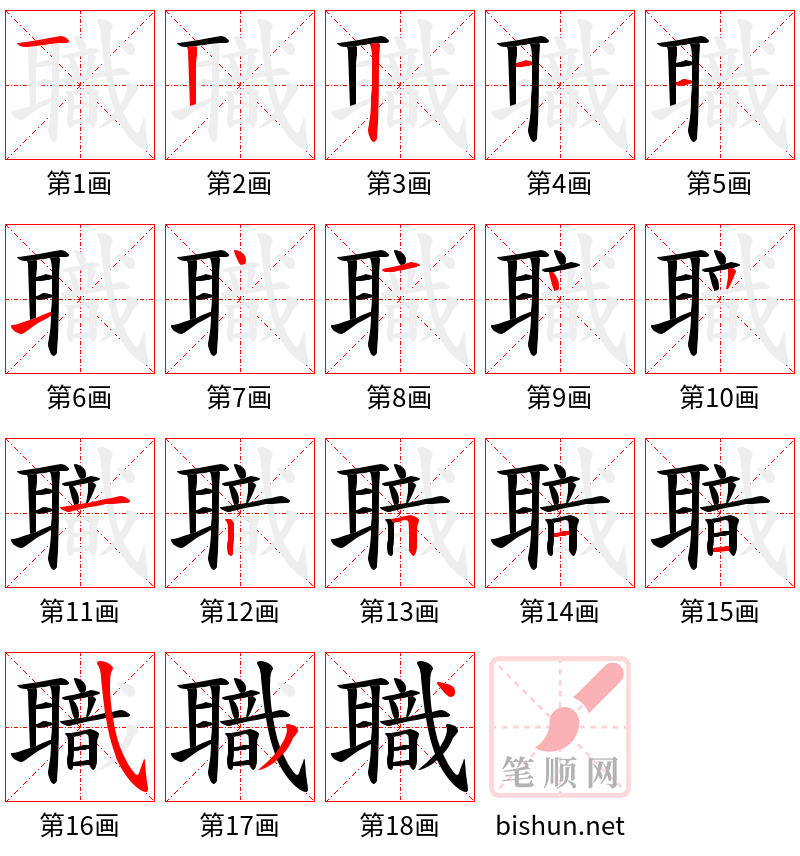 職 笔顺规范