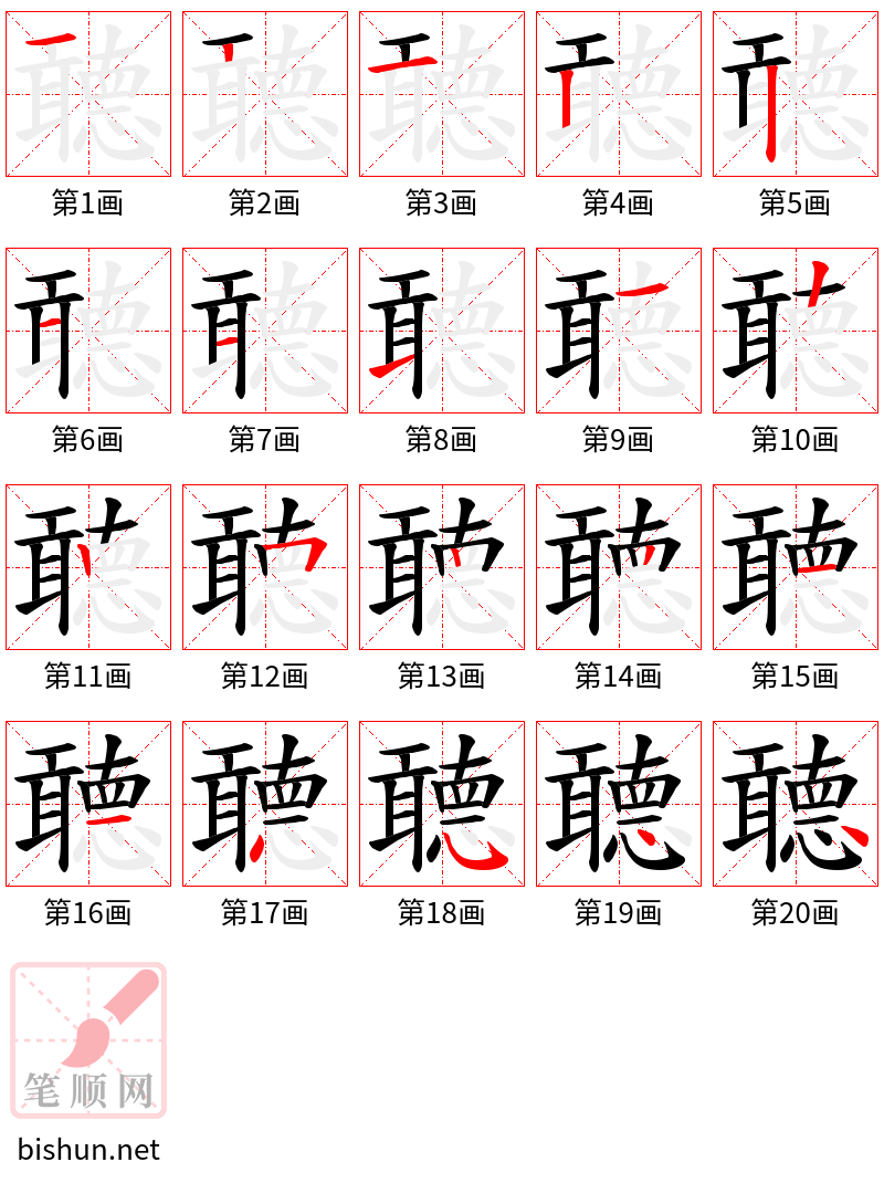 聼 笔顺规范