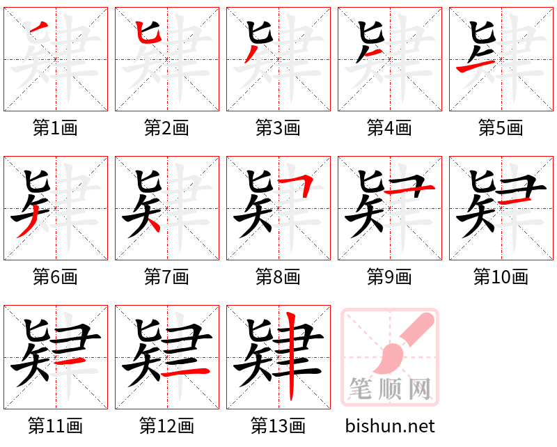 肄 笔顺规范