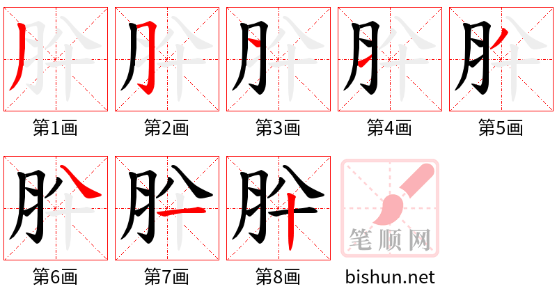 肸 笔顺规范