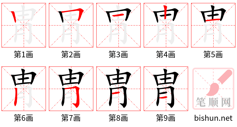 胄 笔顺规范