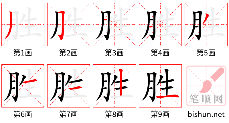 胜 笔顺规范