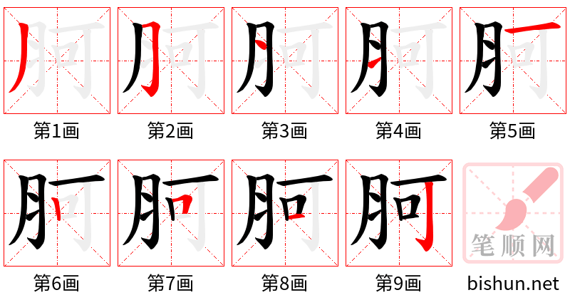 胢 笔顺规范