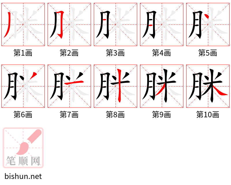 脒 笔顺规范