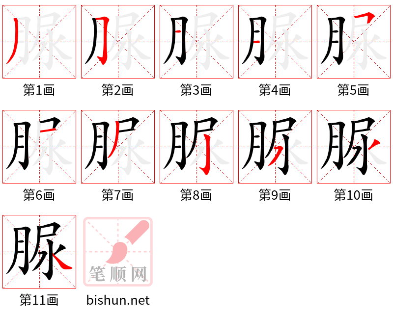 脲 笔顺规范