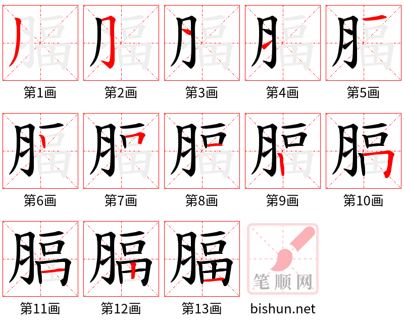 腷 笔顺规范