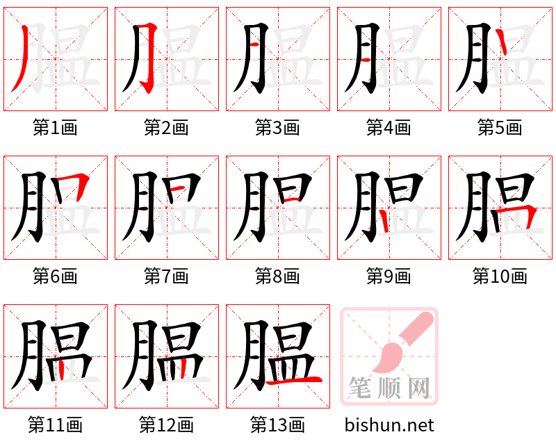 腽 笔顺规范