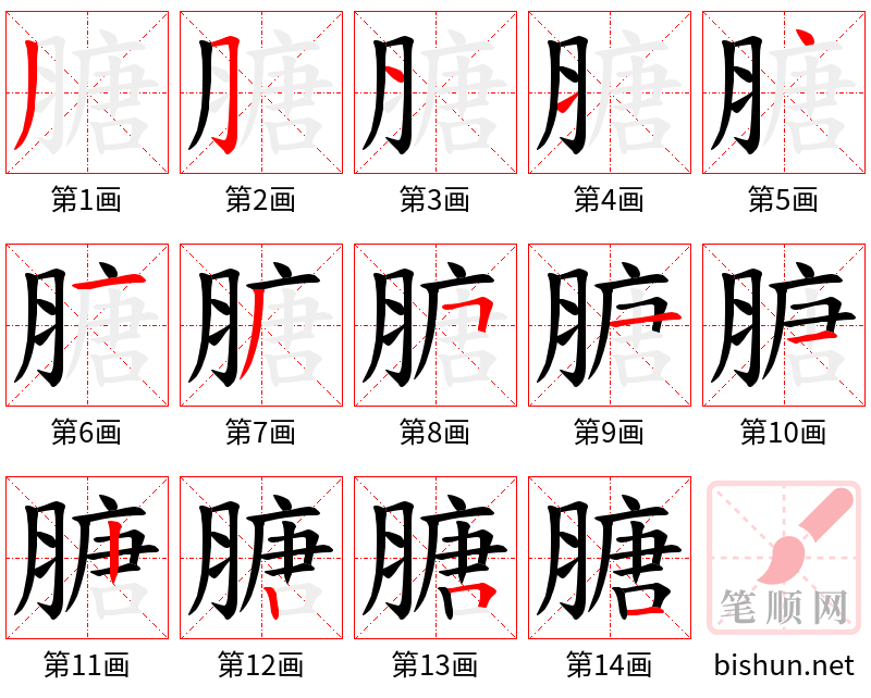 膅 笔顺规范