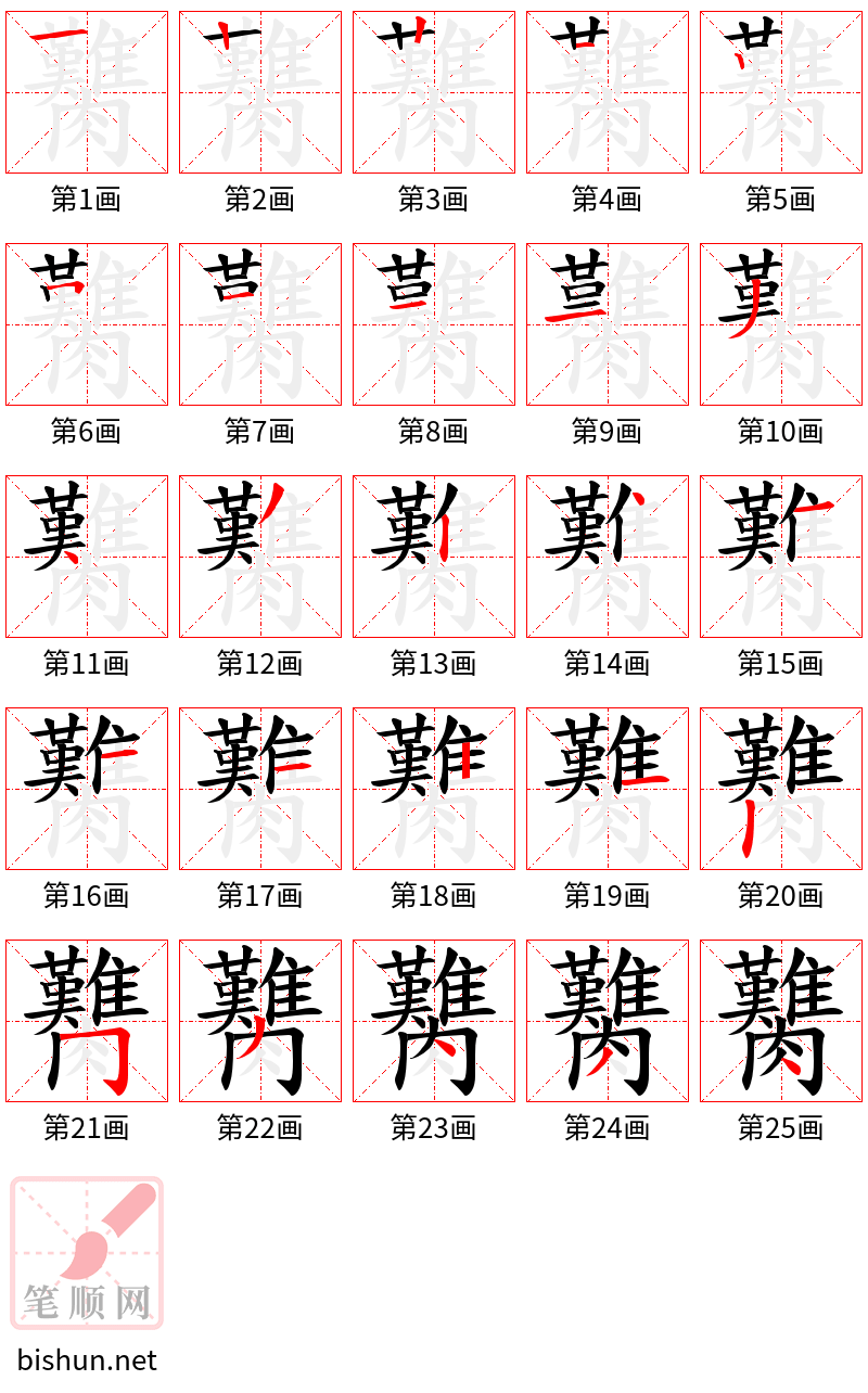 臡 笔顺规范