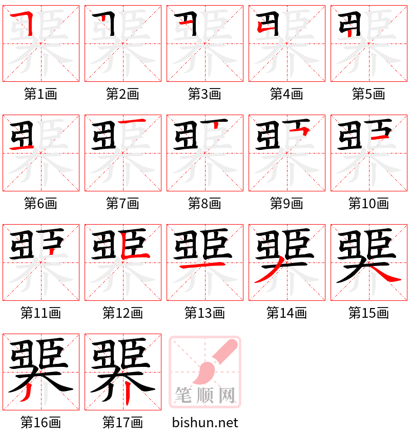 臩 笔顺规范