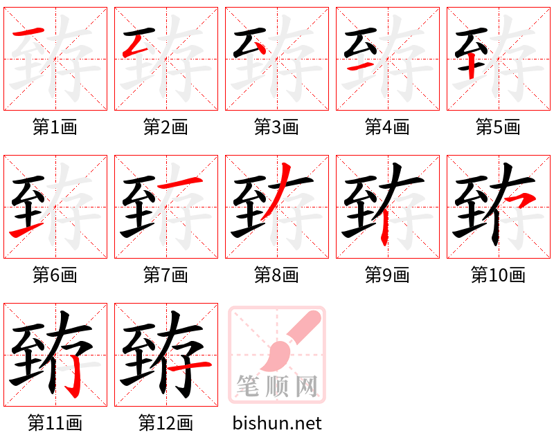 臶 笔顺规范