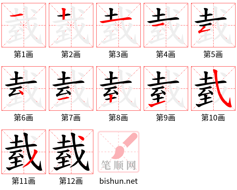 臷 笔顺规范