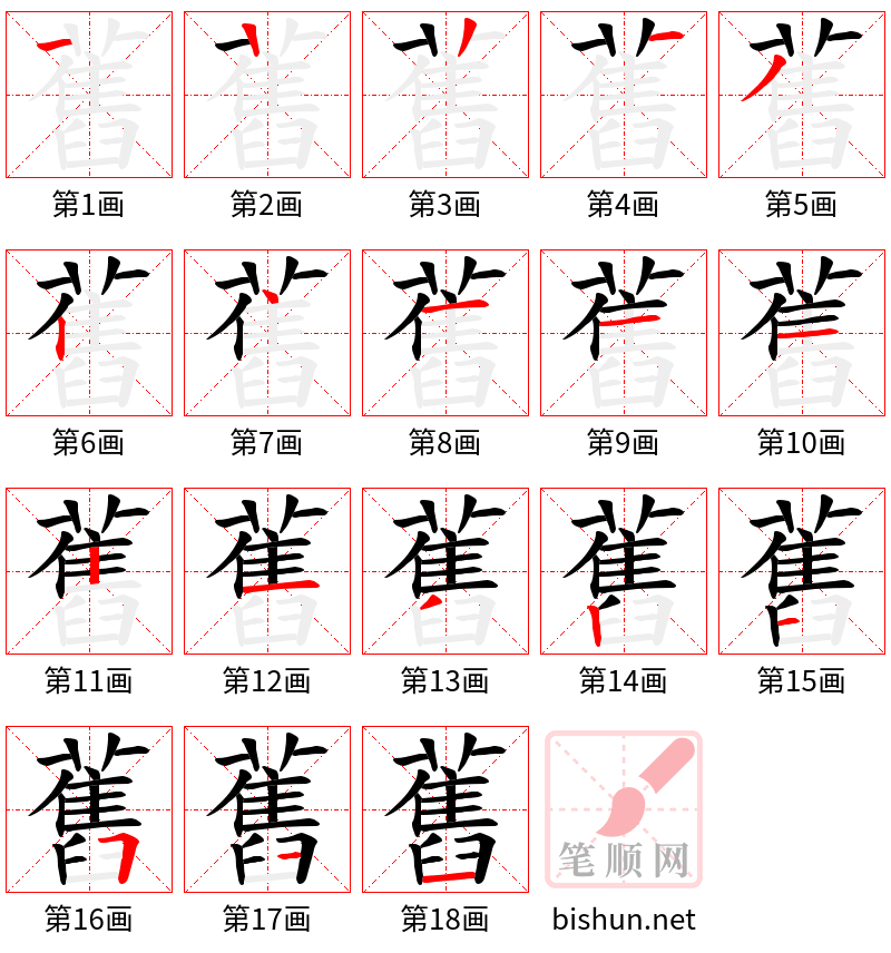 舊 笔顺规范