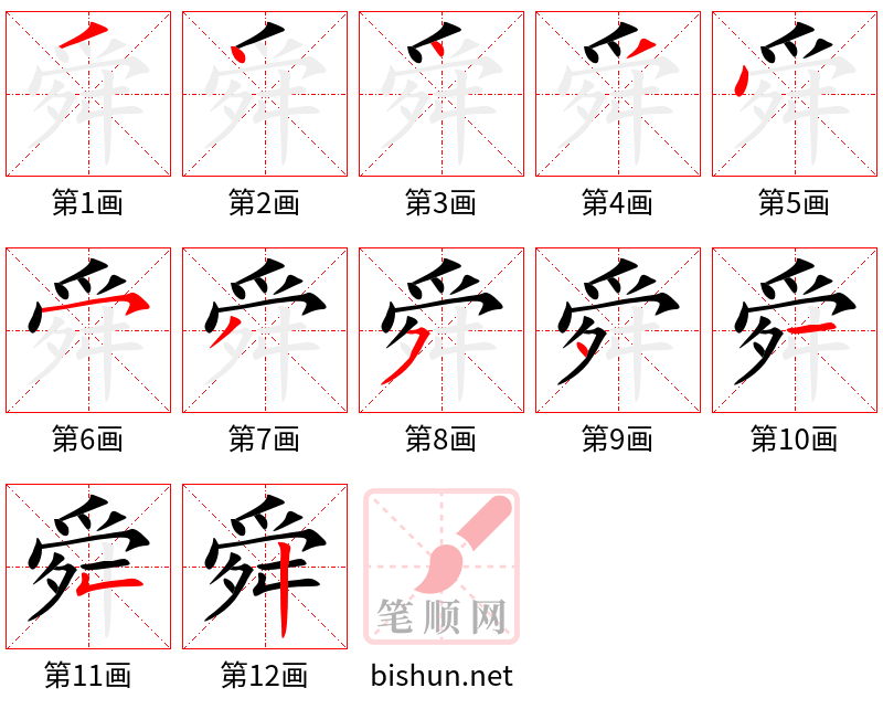 舜 笔顺规范