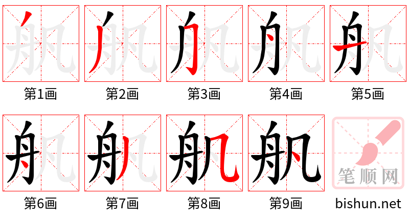 舤 笔顺规范