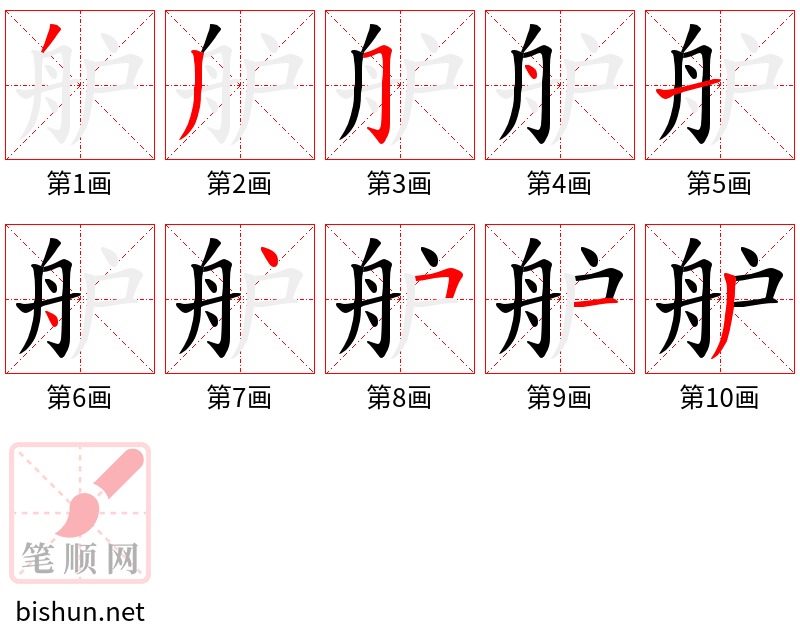 舮 笔顺规范