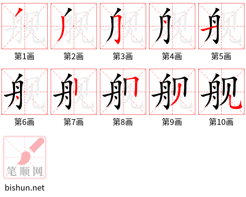 舰 笔顺规范