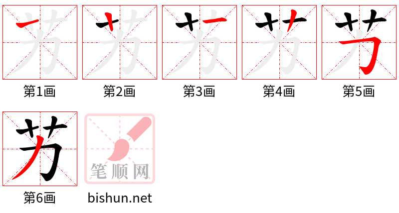 艻 笔顺规范