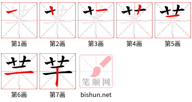 芉 笔顺规范