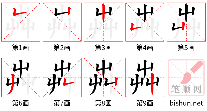 芔 笔顺规范