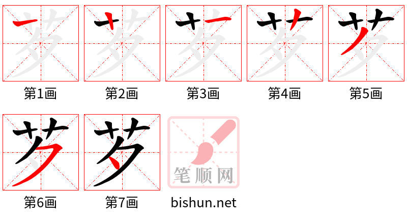 芕 笔顺规范