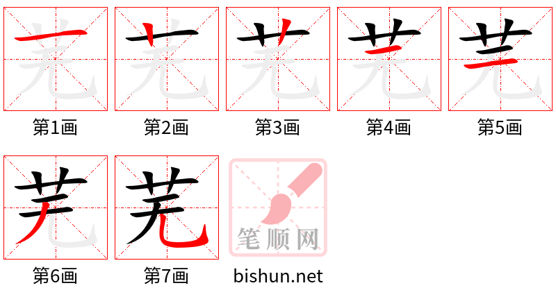 芜 笔顺规范