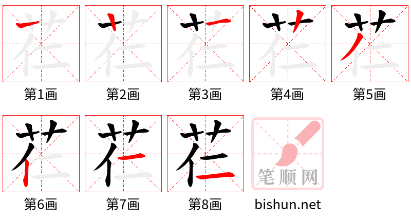 芢 笔顺规范