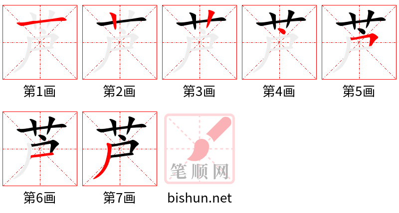 芦 笔顺规范