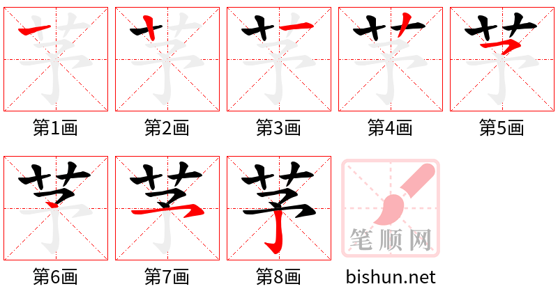 芧 笔顺规范