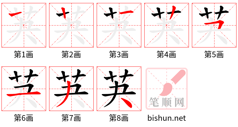 芵 笔顺规范