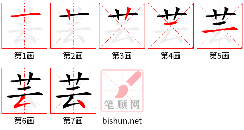 芸 笔顺规范