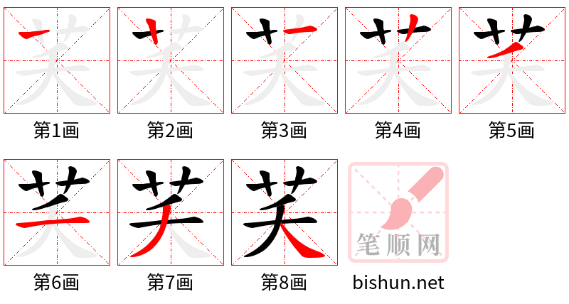 芺 笔顺规范