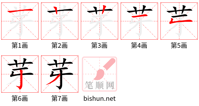 芽 笔顺规范