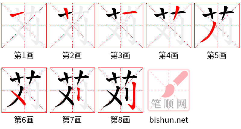 苅 笔顺规范